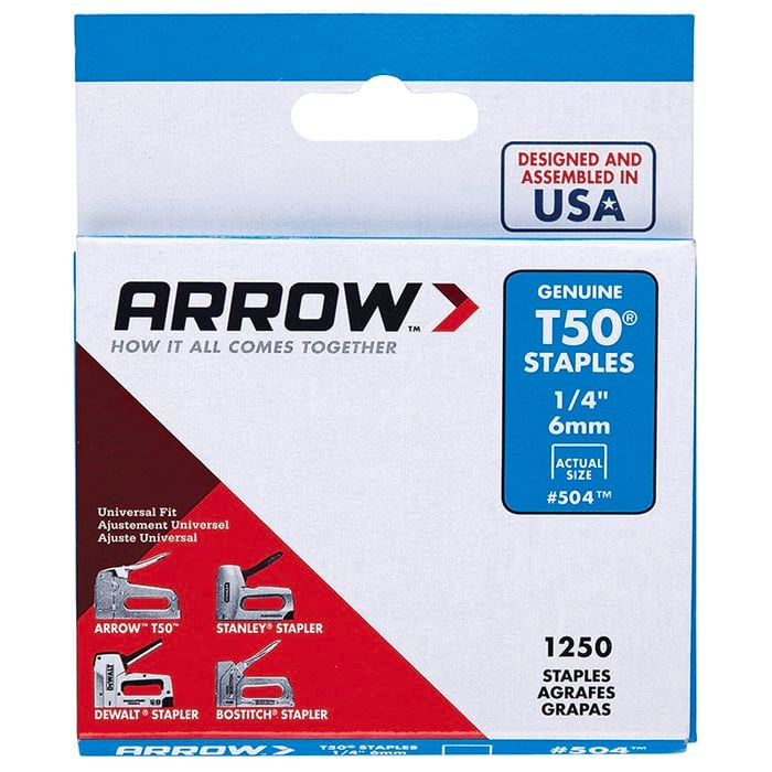 Arrow 6mm T50 Staples - 1250 Pack