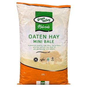 Green Valley Naturals Oaten Hay Mini Bale for Rabbits & Guinea Pigs 22L