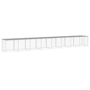 vidaXL Chicken Coop Chicken Cage Hen House with Roof Light Grey Galvanised Steel