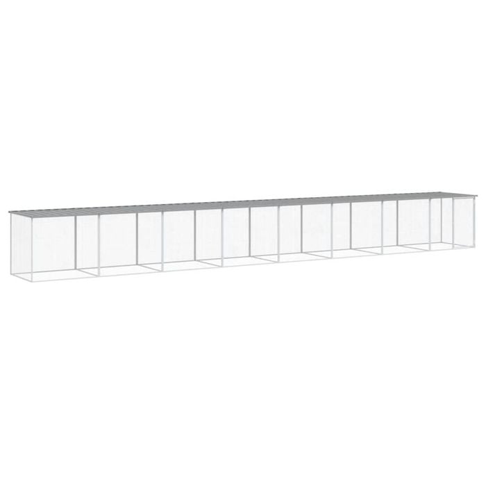 vidaXL Chicken Coop Chicken Cage Hen House with Roof Light Grey Galvanised Steel