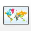 World Map-Countries  Print 100% Australian Made 90x60cm  (Poster)
