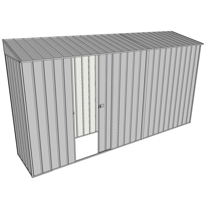 Build-a-Shed 0.8 x 3.7 x 2m Skillion Single Sliding Side Door Shed - Zinc