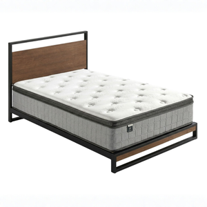 Zinus Single Package Set - Ironline Bamboo & Metal Bed Frame & 30cm Euro Pocket Spring Mattress Set