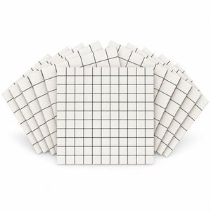 SOGA Peel & Stick Floor and Wall Tiles 60 x 60cm 10 Pack White Grid Tile Look