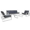 FurnitureOkay Manly 4-Piece Aluminium Outdoor Lounge Setting - White