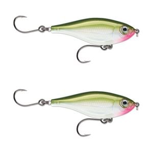 2x Rapala 8cm X Rap Twitchin' Mullet Slow Sink Glidebait Fish Lure -Olive Green