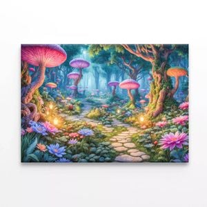 Garden with Plants & Rocks  Print 100% Australian Made 120 x 90cm  (Stretched)