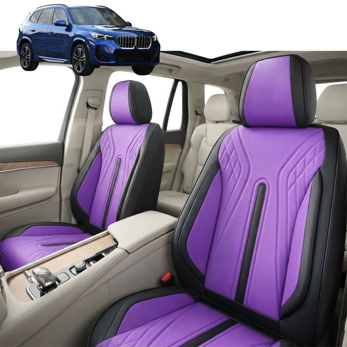 Australian Goose Front Seat Covers for BMW X1 iX1 2023 - Current (U11) - PU Leather, Purple (2pc)