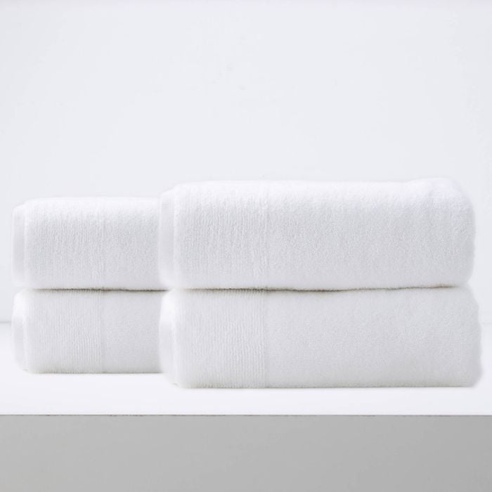 4pc Renee Taylor Aireys 650gsm Zero Twist Bath Sheet Snow