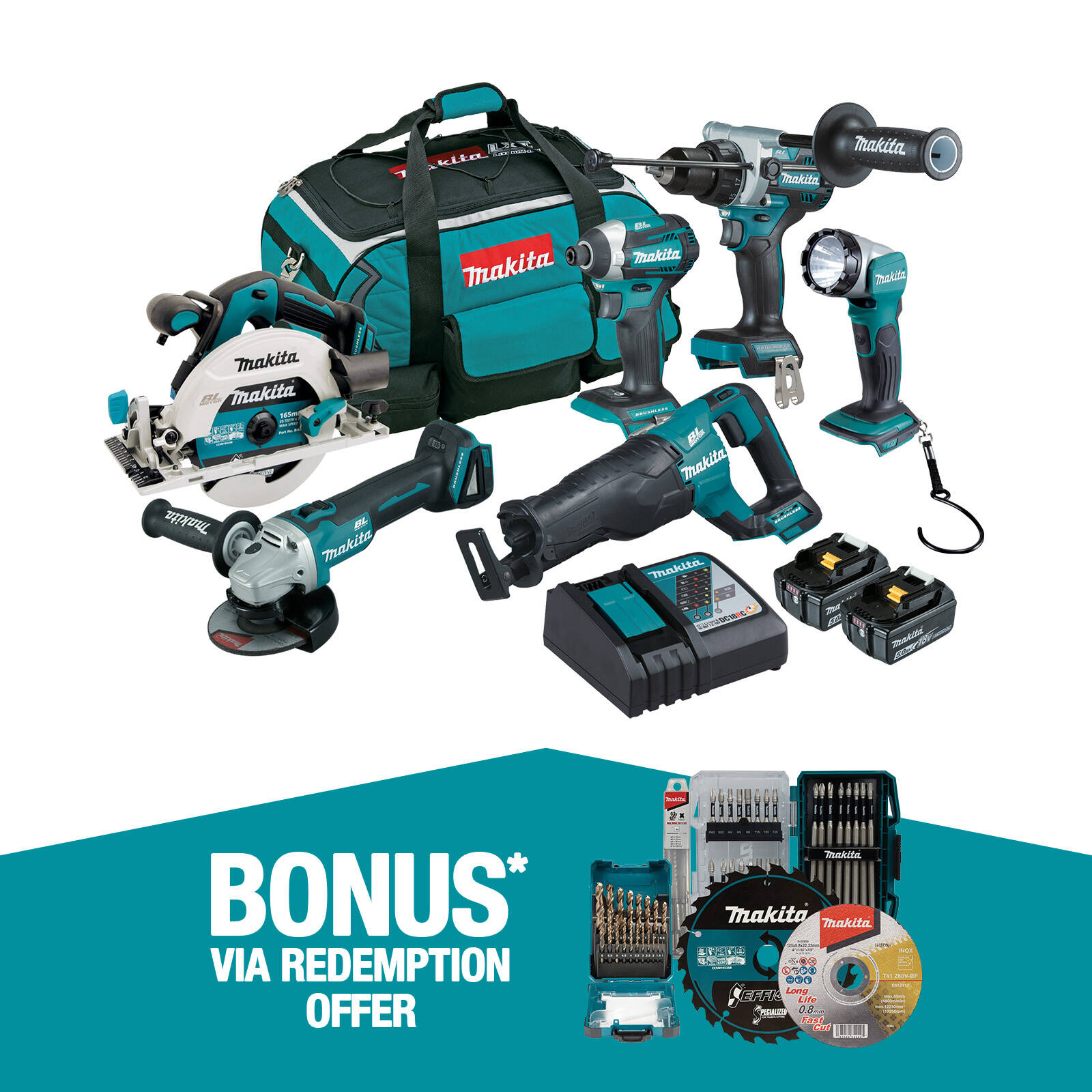 Makita 18V Brushless 6 Piece Combo Kit DLX6108TX1 product image