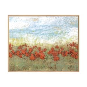 Artey | Coral Poppies I - Framed Canvas - Natural Frame - 55 x 70cm
