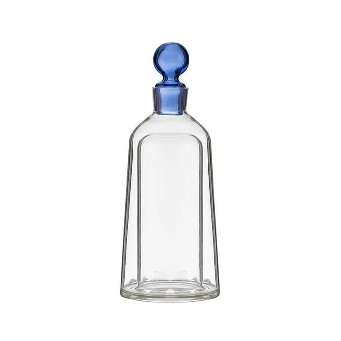Tempa Bennett Glass Tapered Whisky Alcohol Decanter 13x33.5cm Blue