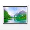 Scandinavian with Mountains  Print 100% Australian Made 90x60cm  (Poster)