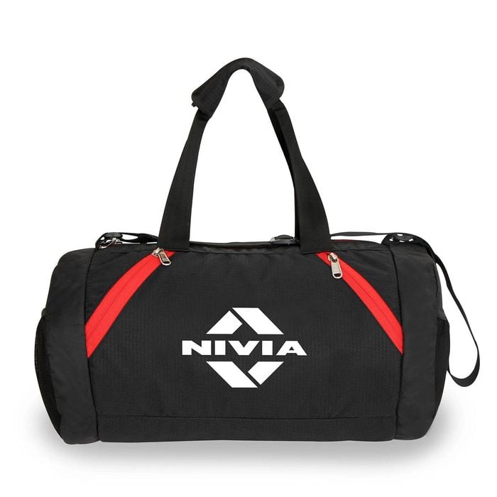 Nivia Beast Gym Bag Polyester Black Red Standard Shoulder Bag Fitness Bag