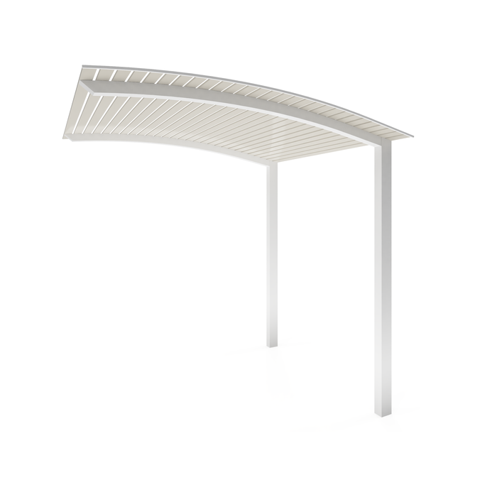 Exterior Life 5.0m Miami Curved Pearl White/Surfmist Pergola