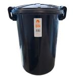 Morgan 70L Black Rubbish Bin Plus Lid