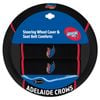 ADELAIDE CROWS Official AFL Steering Wheel Cover and Seat Belt Cover Set
