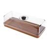 Evelin Rectangular Platter & Cover Set Clear Unbreakable Plastic 390x160x130mm Servingware Tableware