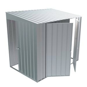 Build-a-Shed 1.5 x 2.3 x 2.0m Tunnel Shed Tunnel Sliding Door Plus Double Hinged Side Door - Zinc