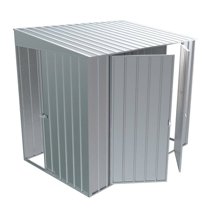 Build-a-Shed 1.5 x 2.3 x 2.0m Tunnel Shed Tunnel Sliding Door Plus Double Hinged Side Door - Zinc
