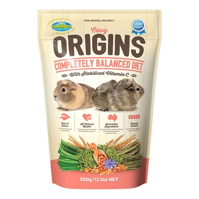 Vetafarm Origins Cavy Diet For Pet & Breeder Guinea Pig 350g
