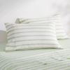 Dreamaker Bask Washed Cotton Yarn Dyed Stripe Pillowcase Sage Twin Pack
