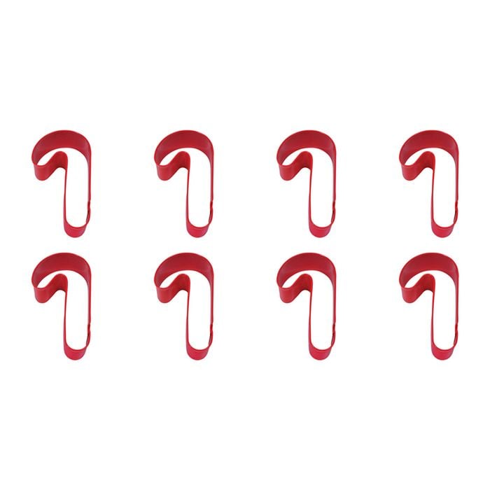8PK R&M Candy Cane Cookie Cutter Polyresin Coated Steel 9cm - Red