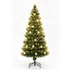 Costway 180cm Artificial Fiber Optic Christmas Tree Pre-Lit Full Xmas Tree w/230 Branch Tips 36 LEDs-Green