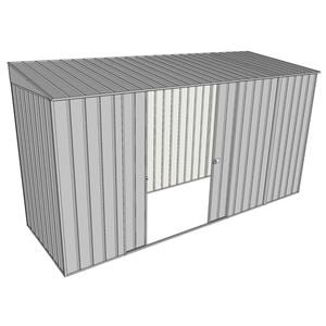 Build-A-Shed 1.2 x 3.7 x 2.0m Skillion Double Sliding Side Door Shed - Zinc