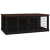 Paws and Willow Double Night Sky with Espresso Top  Wooden Dog Crate Hinged Door with Mesh
