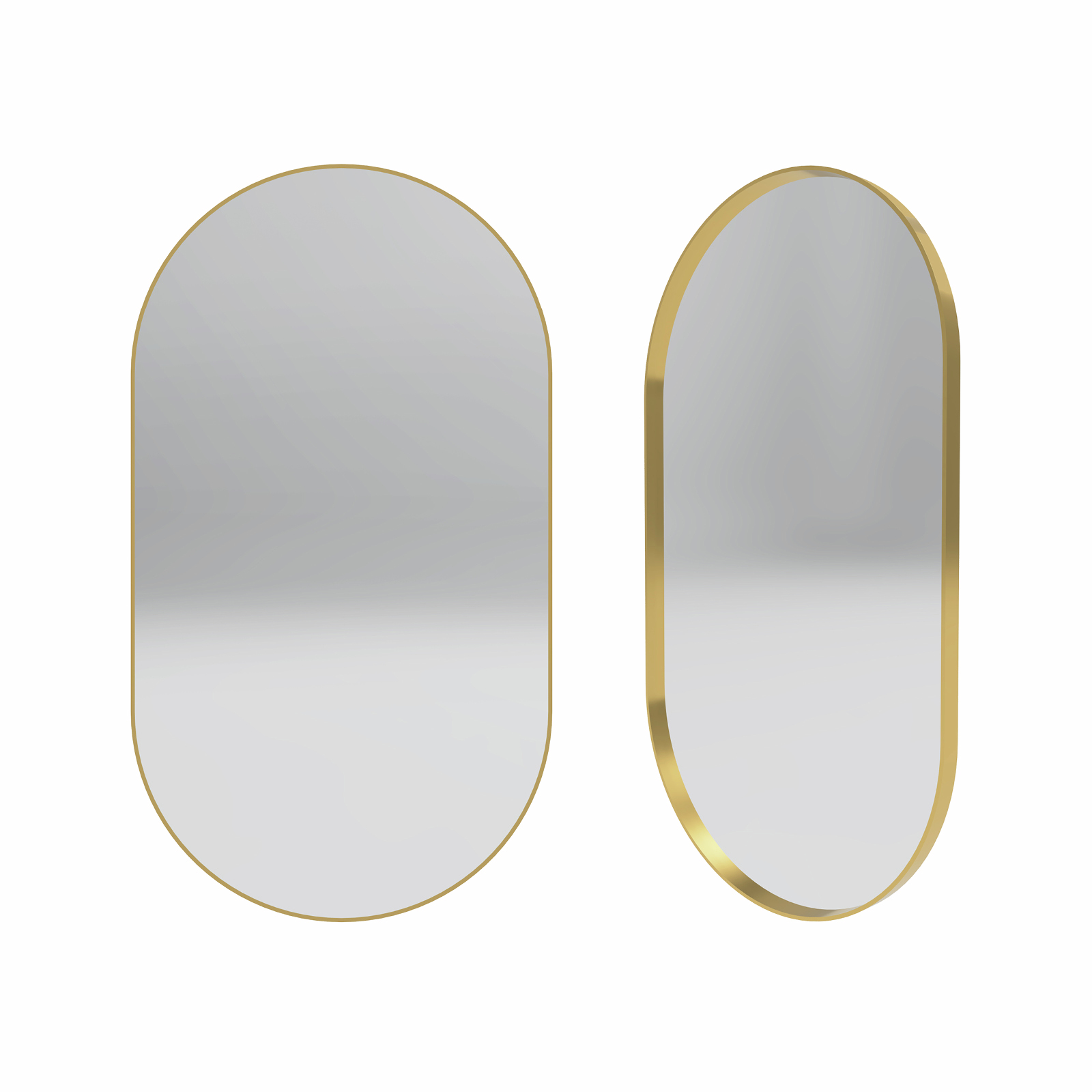Forme 900mm Brushed Gold Oval Framed Mirror