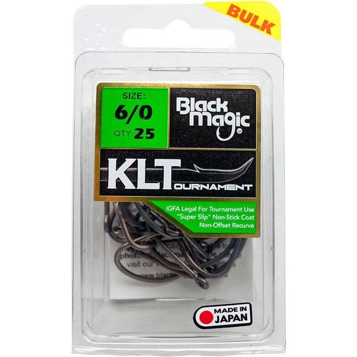 Black Magic KLT Teflon Coated Fishing Hook Value Pack 6/0