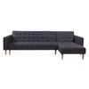 Sarantino Linen Fabric Corner Sofa Bed Couch Lounge with Chaise Dark Grey