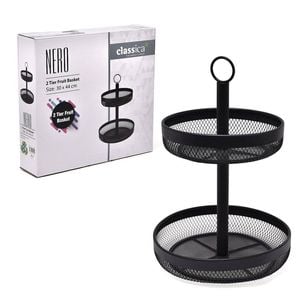Classica Nero 2 Tier Fruit Basket - 30 x 44cm