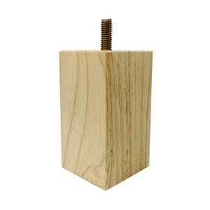 Adoored 53 x 53 x 100mm Raw Wood Square Furniture Leg