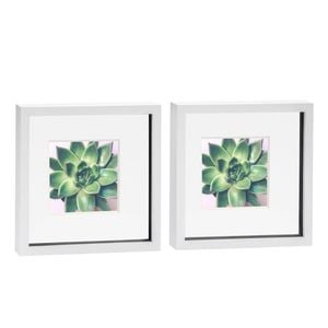 Nicola Spring 10" X 10" White 3d Box Photo Frames - 6" X 6" Mount - Pack Of 2