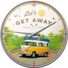 Nostalgic Art 30cm VW Bulli Let's Get Away Quartz Battery Operated Wall Clock