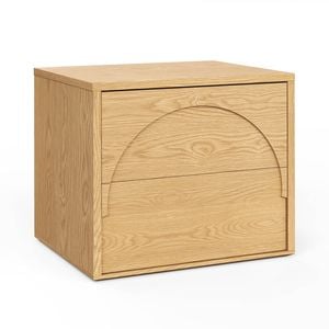 Aurora 2 Drawer Arch Bedside Table in Natural Oak