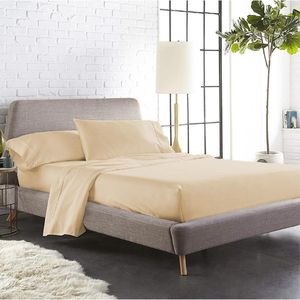 Luxor Single Linen Color 1000TC 100% Cotton Fittd Sheet Flat Sheet Pillowcase Set
