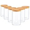 Argon Tableware Glass Storage Jar - Cork Lid - 1l - Modern Round Scandi Organisation Container Glass Jar - Set Of 6