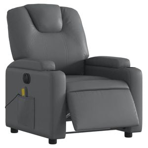 vidaXL Electric Massage Recliner Chair Armchair Single Sofa Grey Faux Leather