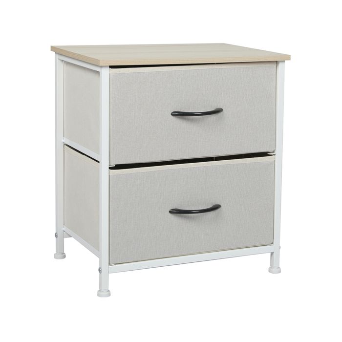 Levede Chest of Drawers Tallboy Fabric Dresser for Bedroom Beige Storage
