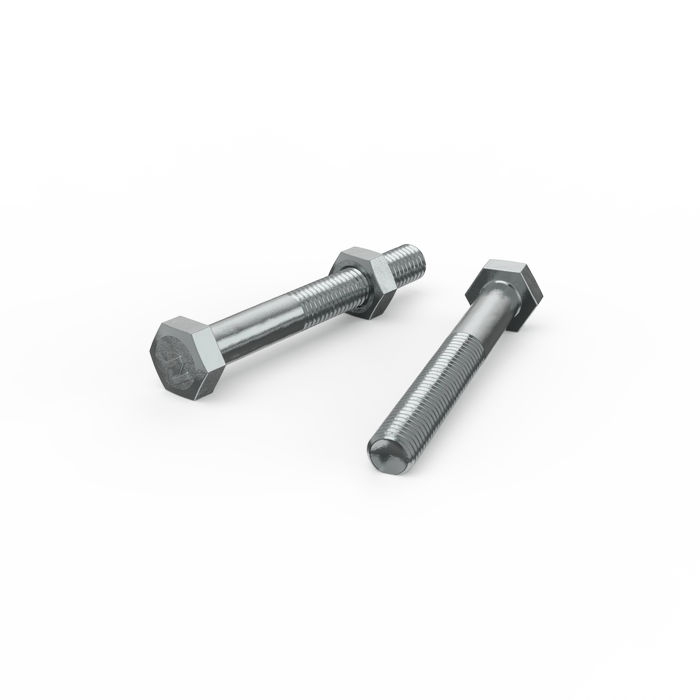 ZENITH M8 x 65mm Zinc Plated Hex Head Bolts and Nuts - Each