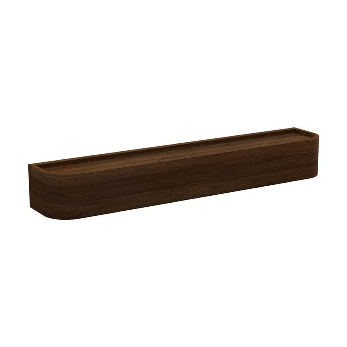 Flexi Storage Decorative Shelving 600 x 110 x 80mm Walnut Coat Shelf with Hooks