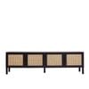 Casa Decor Tulum Rattan Entertainment Unit Tv Stand Cabinet Storage Black Black