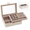 Embellir Jewelry Box 2 Layer Ring Box Earring Organiser Storage Case Acrylic Lid White