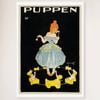 Galrie Charming Vintage Puppen Dolls Advertising Poster for Home Decor, White Frame, 50 x 70cm (20 x 28inch)