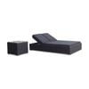 Outdoor Breeze Wicker Double Sun Lounge With Side Table - Charcoal with Denim