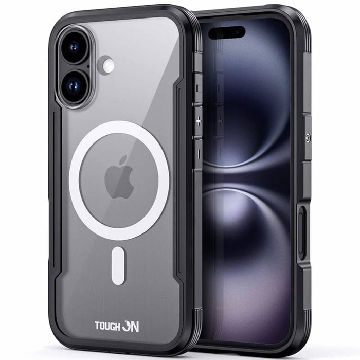 Tough On iPhone 16 Case Iron Shield with MagSafe Black