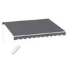 Instahut Retractable Folding Arm Awning Motorised Sunshade 3.5m X 3m Grey